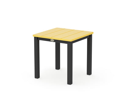 POLYWOOD Main Street 18" Side Table in Black / Lemon