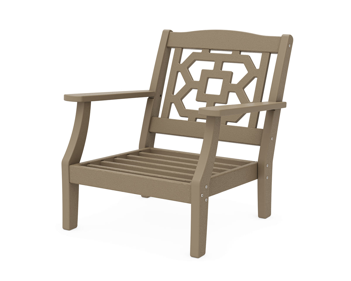 POLYWOOD Chinoiserie Deep Seating Chair Frame in Vintage Sahara