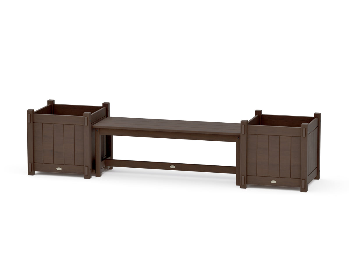 POLYWOOD 48" Vineyard Straight Planter Bench Set - Large in Kona