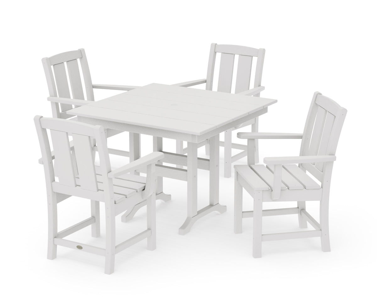 POLYWOOD Mission 5-Piece Farmhouse Dining Set in Vintage White