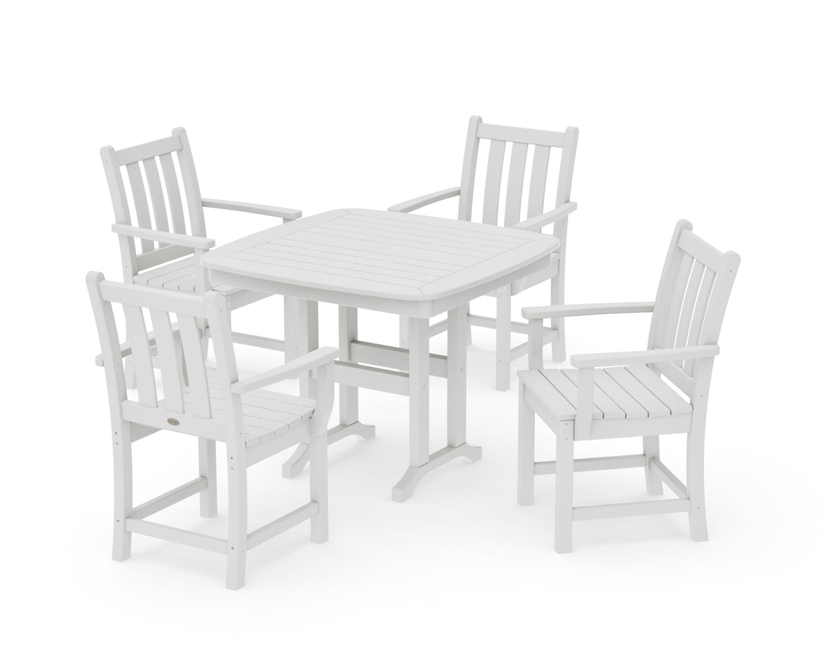 POLYWOOD Traditional Garden 5-Piece Dining Set in Vintage White