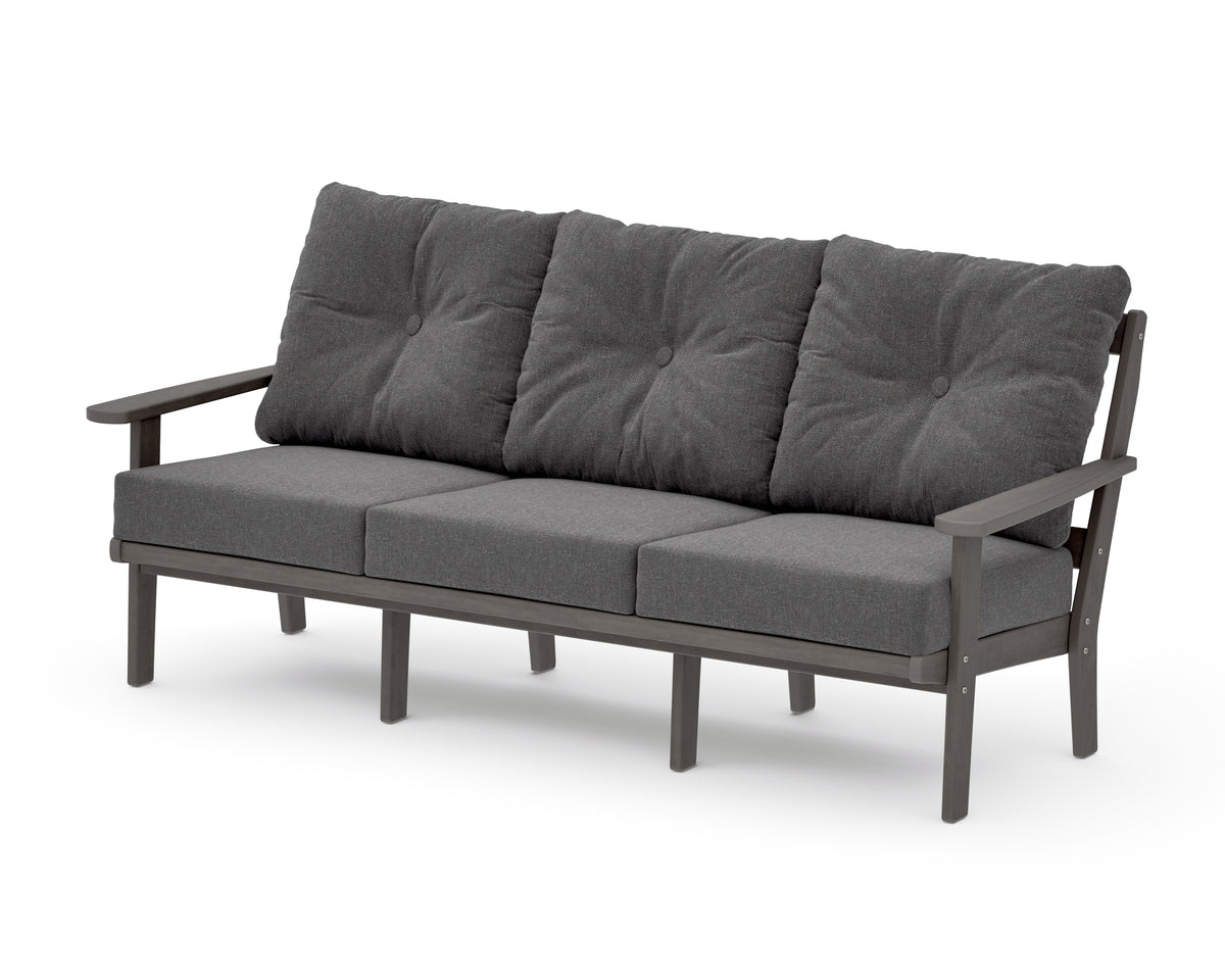 POLYWOOD Mission Deep Seating Sofa in Driftwood / Ash Charcoal