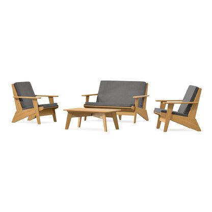POLYWOOD Riviera Modern Lounge 4-Piece Set in Natural
