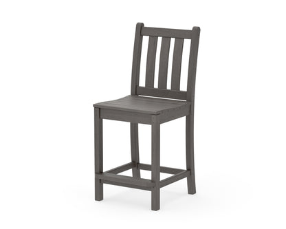 POLYWOOD Traditional Garden Counter Side Chair in Driftwood