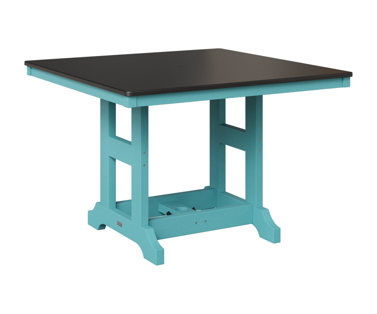 Berlin Gardens Garden Classic 44" Square Table in Aruba Blue, Hammered Black top
