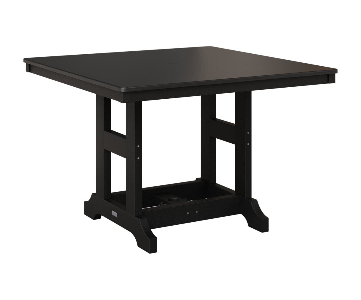 Berlin Gardens Garden Classic 44" Square Table in Black, Hammered Black top