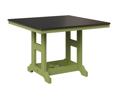 Berlin Gardens Garden Classic 44" Square Table in Kiwi Green, Hammered Black top