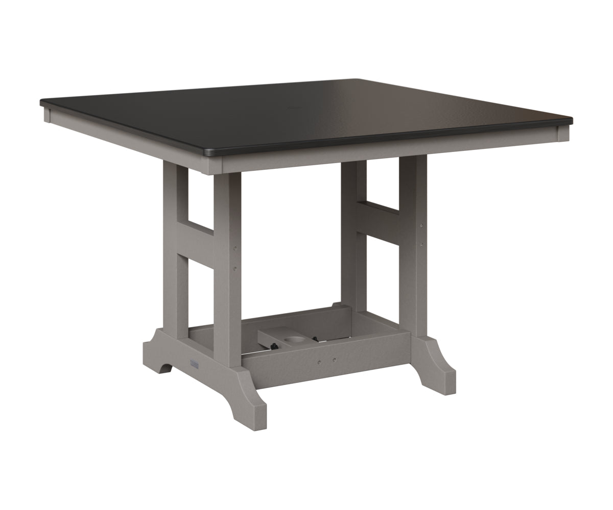 Berlin Gardens Garden Classic 44" Square Table in Light Gray, Hammered Black top