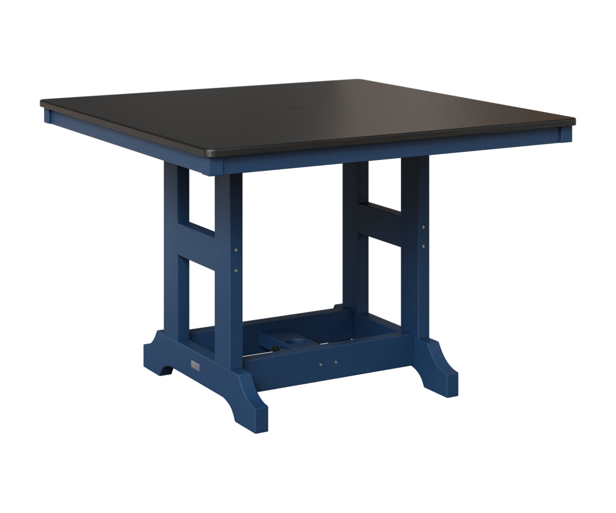 Berlin Gardens Garden Classic 44" Square Table in Navy Blue, Hammered Black top