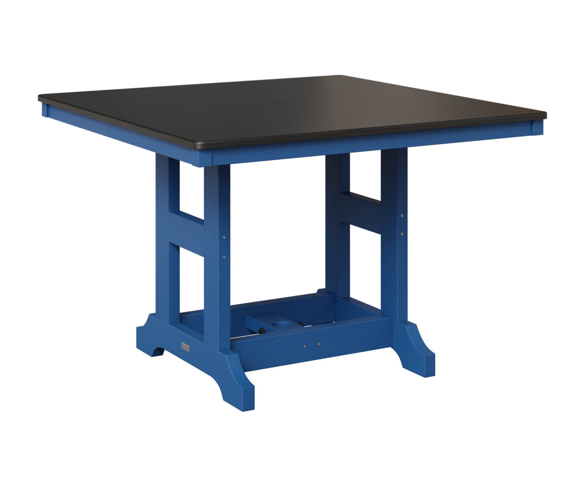Berlin Gardens Garden Classic 44" Square Table in Pacific Blue, Hammered Black top