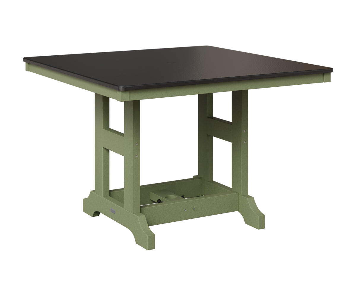 Berlin Gardens Garden Classic 44" Square Table in Sage, Hammered Black top