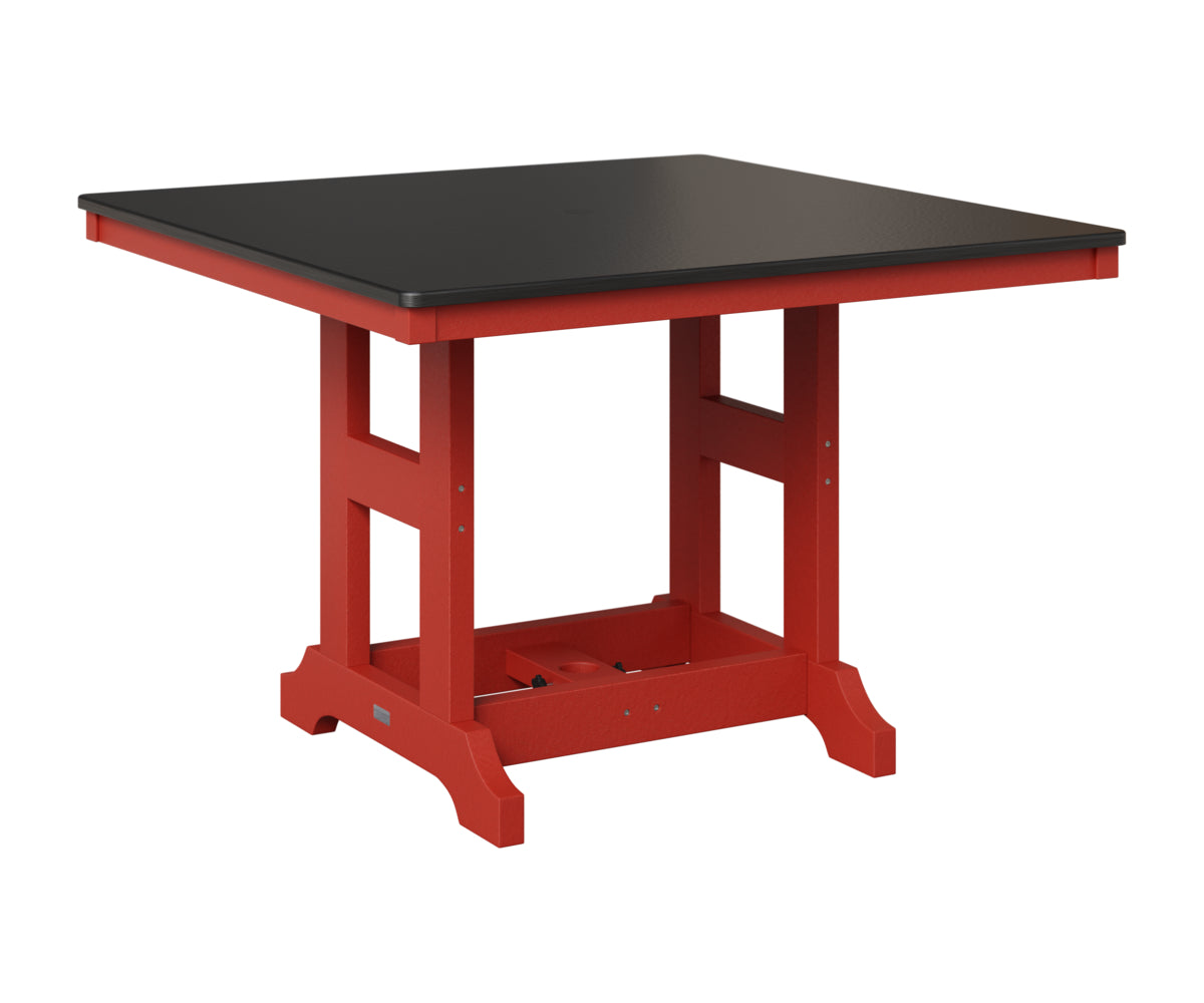 Berlin Gardens Garden Classic 44" Square Table in Scarlet Red, Hammered Black top