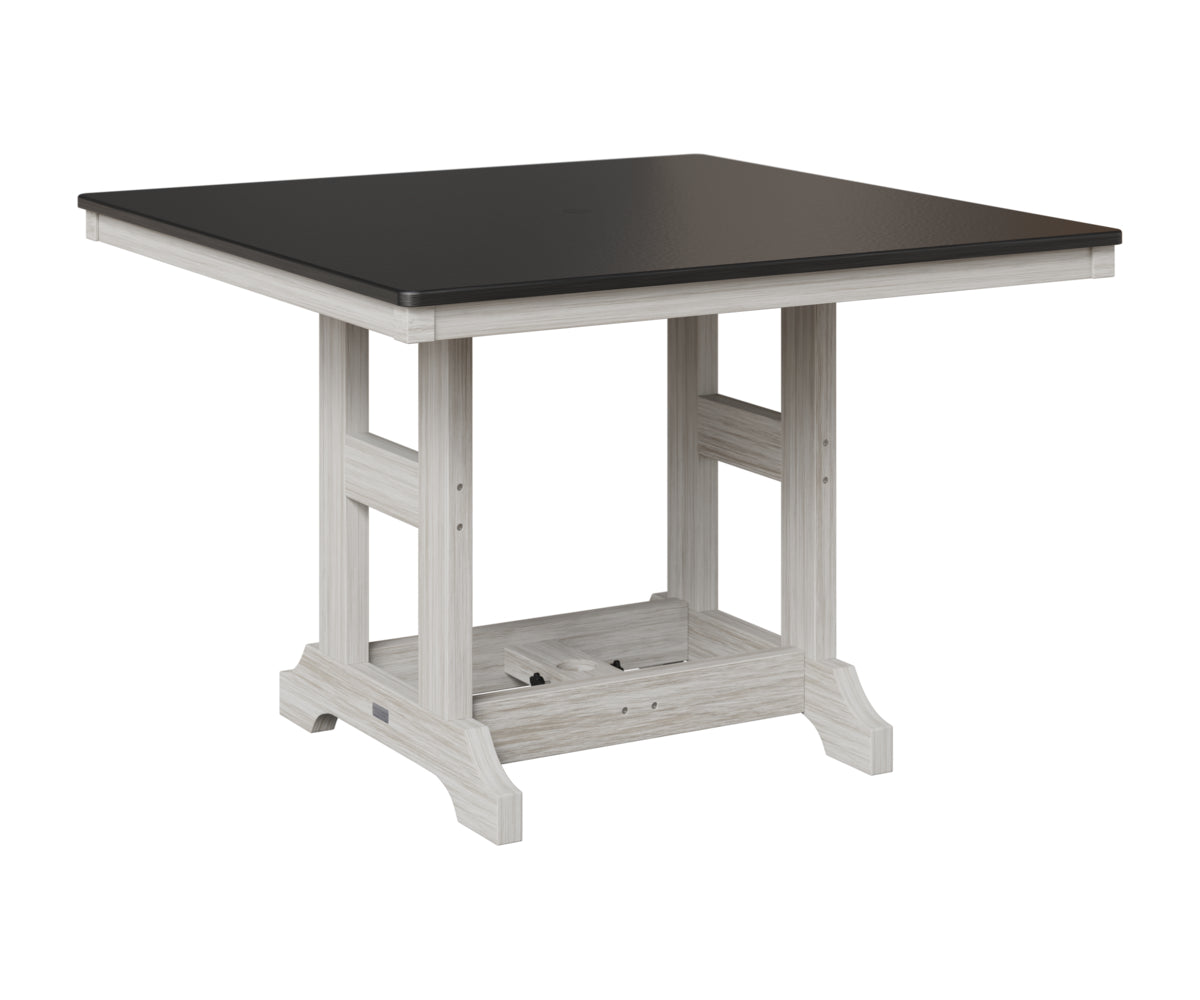 Berlin Gardens Garden Classic 44" Square Table in Seashell, Hammered Black top