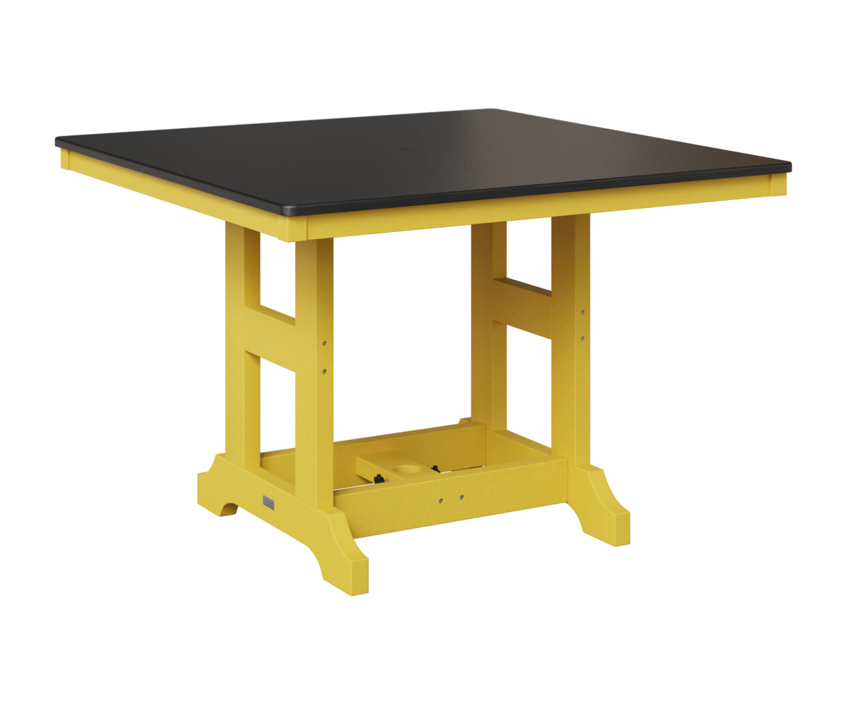 Berlin Gardens Garden Classic 44" Square Table in Sunburst Yellow, Hammered Black top