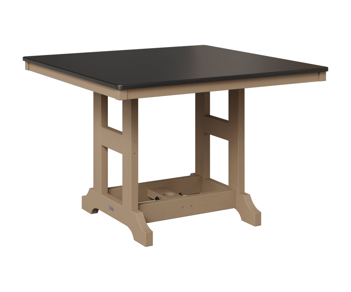 Berlin Gardens Garden Classic 44" Square Table in Weatherwood, Hammered Black top