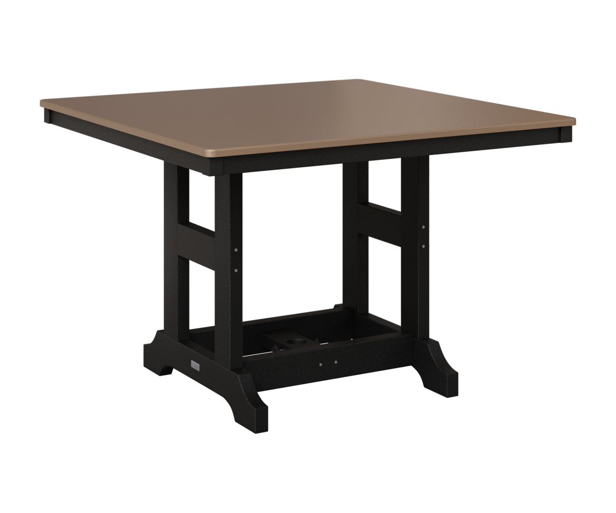 Berlin Gardens Garden Classic 44" Square Table in Black, Hammered Bronze top