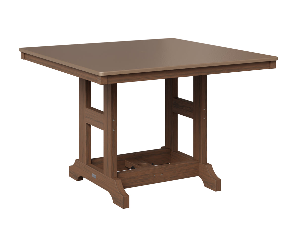 Berlin Gardens Garden Classic 44" Square Table in Brazilian Walnut, Hammered Bronze top