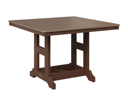 Berlin Gardens Garden Classic 44" Square Table in Chocolate Brown, Hammered Bronze top