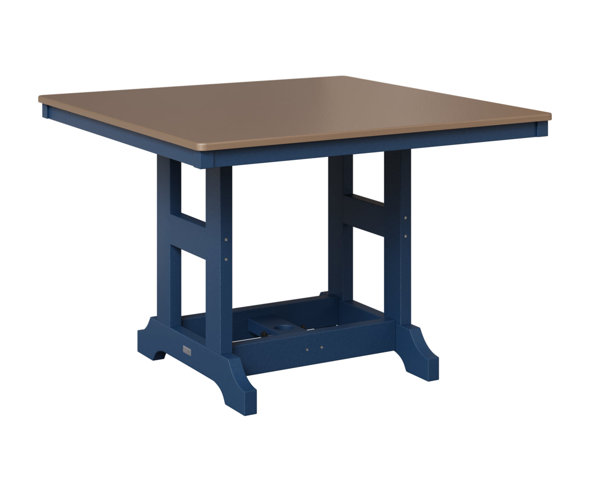 Berlin Gardens Garden Classic 44" Square Table in Navy Blue, Hammered Bronze top