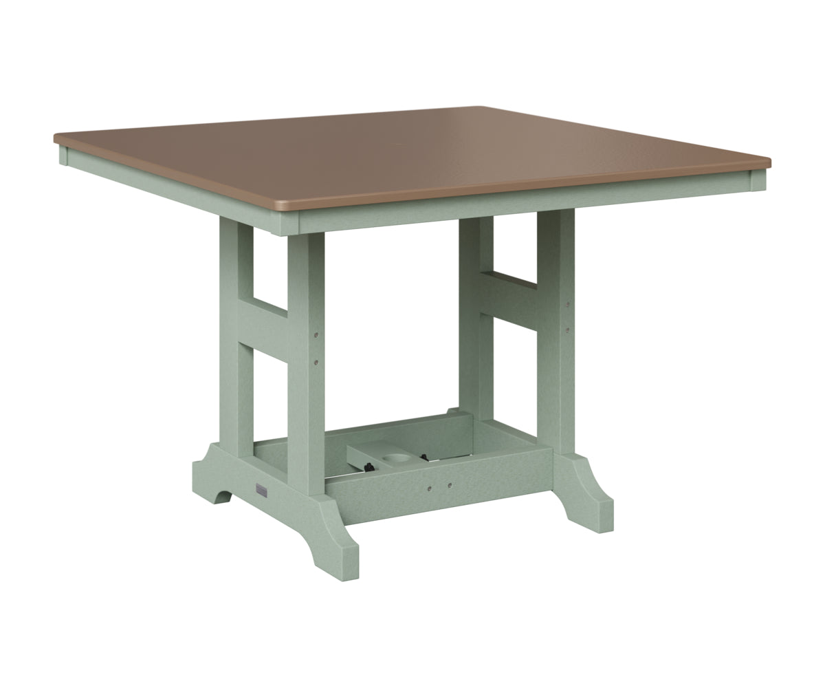 Berlin Gardens Garden Classic 44" Square Table in Sea Foam, Hammered Bronze top