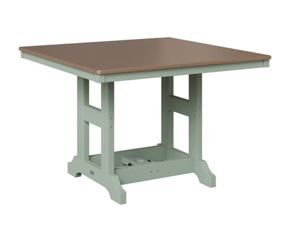 Berlin Gardens Garden Classic 44" Square Table in Sea Foam, Hammered Bronze top