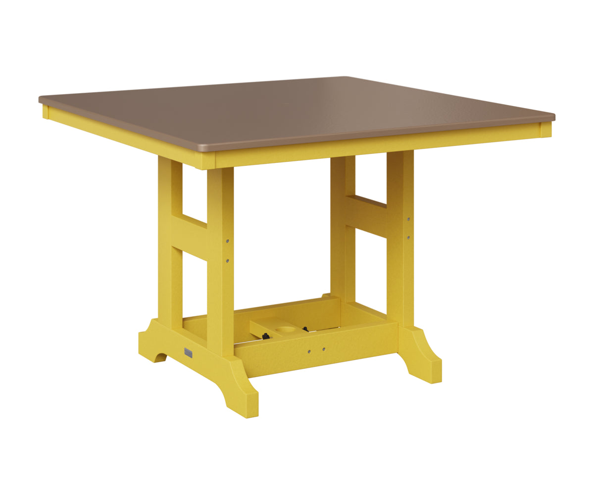 Berlin Gardens Garden Classic 44" Square Table in Sunburst Yellow, Hammered Bronze top