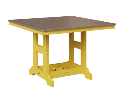 Berlin Gardens Garden Classic 44" Square Table in Sunburst Yellow, Hammered Bronze top