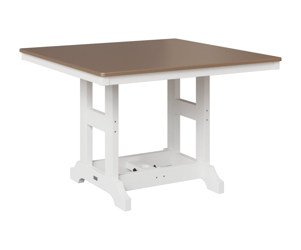 Berlin Gardens Garden Classic 44" Square Table in White, Hammered Bronze top