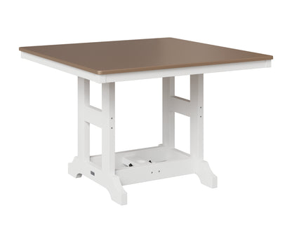 Berlin Gardens Garden Classic 44" Square Table in White, Hammered Bronze top