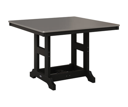 Berlin Gardens Garden Classic 44" Square Table in Black, Hammered Stainless top