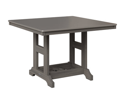 Berlin Gardens Garden Classic 44" Square Table in Coastal Gray, Hammered Stainless top