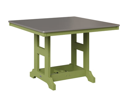 Berlin Gardens Garden Classic 44" Square Table in Kiwi Green, Hammered Stainless top