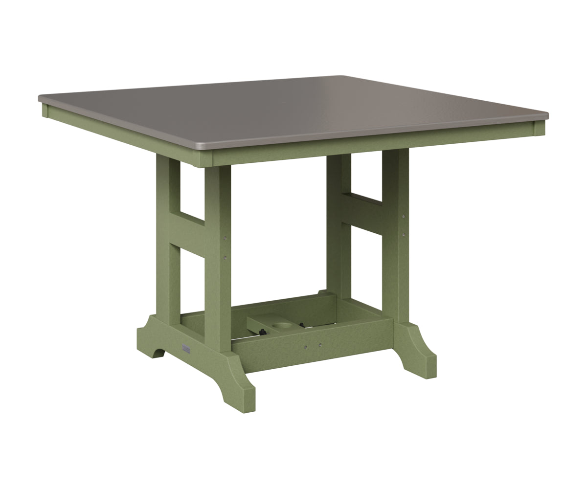 Berlin Gardens Garden Classic 44" Square Table in Sage, Hammered Stainless top