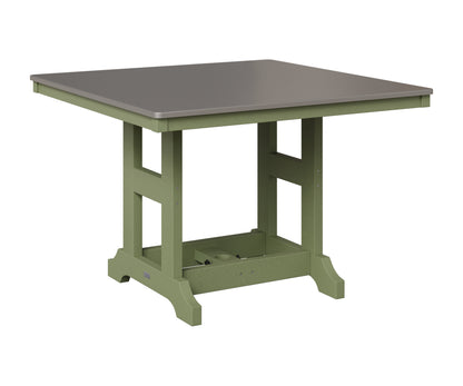 Berlin Gardens Garden Classic 44" Square Table in Sage, Hammered Stainless top