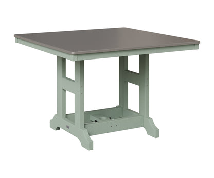Berlin Gardens Garden Classic 44" Square Table in Sea Foam, Hammered Stainless top