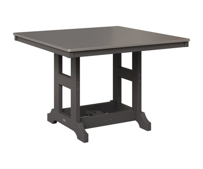 Berlin Gardens Garden Classic 44" Square Table in Smoke Gray, Hammered Stainless top