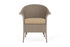 Lloyd Flanders Lloyd Loom Dining Armchair – 2x2 Weave in French Beige with Hayden Sand fabric
