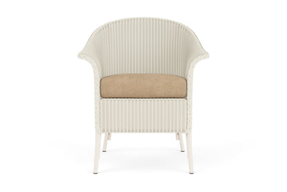 Lloyd Flanders Lloyd Loom Dining Armchair – 2x2 Weave in Ivory with Hayden Sand fabric