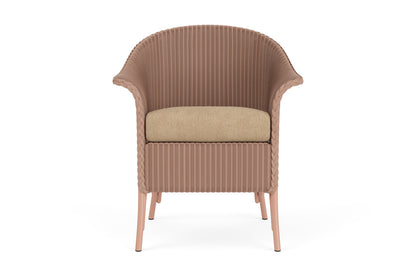 Lloyd Flanders Lloyd Loom Dining Armchair – 2x2 Weave in Rosewood with Hayden Sand fabric
