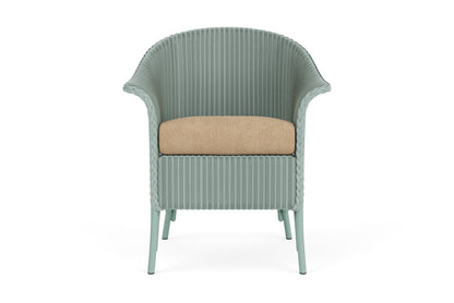 Lloyd Flanders Lloyd Loom Dining Armchair – 2x2 Weave in Sea Glass with Hayden Sand fabric