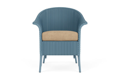 Lloyd Flanders Lloyd Loom Dining Armchair – 2x2 Weave in Stillwater with Hayden Sand fabric