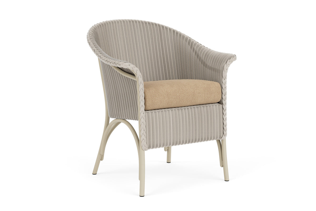 Lloyd Flanders Lloyd Loom Dining Armchair – 2x2 Weave in Linen with Hayden Sand fabric, view 2