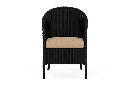 Lloyd Flanders Lloyd Loom Dining Armchair – 1x1 Weave in Ebony with Hayden Sand fabric
