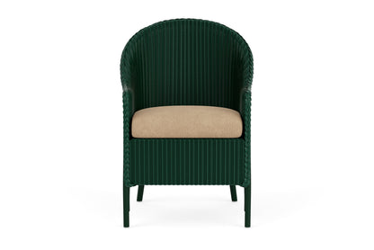 Lloyd Flanders Lloyd Loom Dining Armchair – 1x1 Weave in Woodland with Hayden Sand fabric