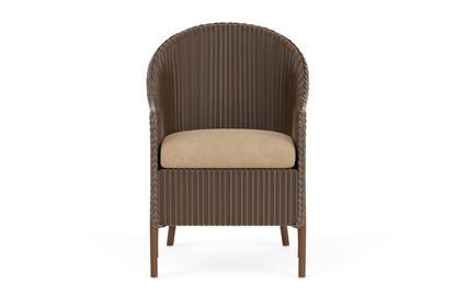 Lloyd Flanders Lloyd Loom Dining Armchair – 1x1 Weave in Bark with Hayden Sand fabric