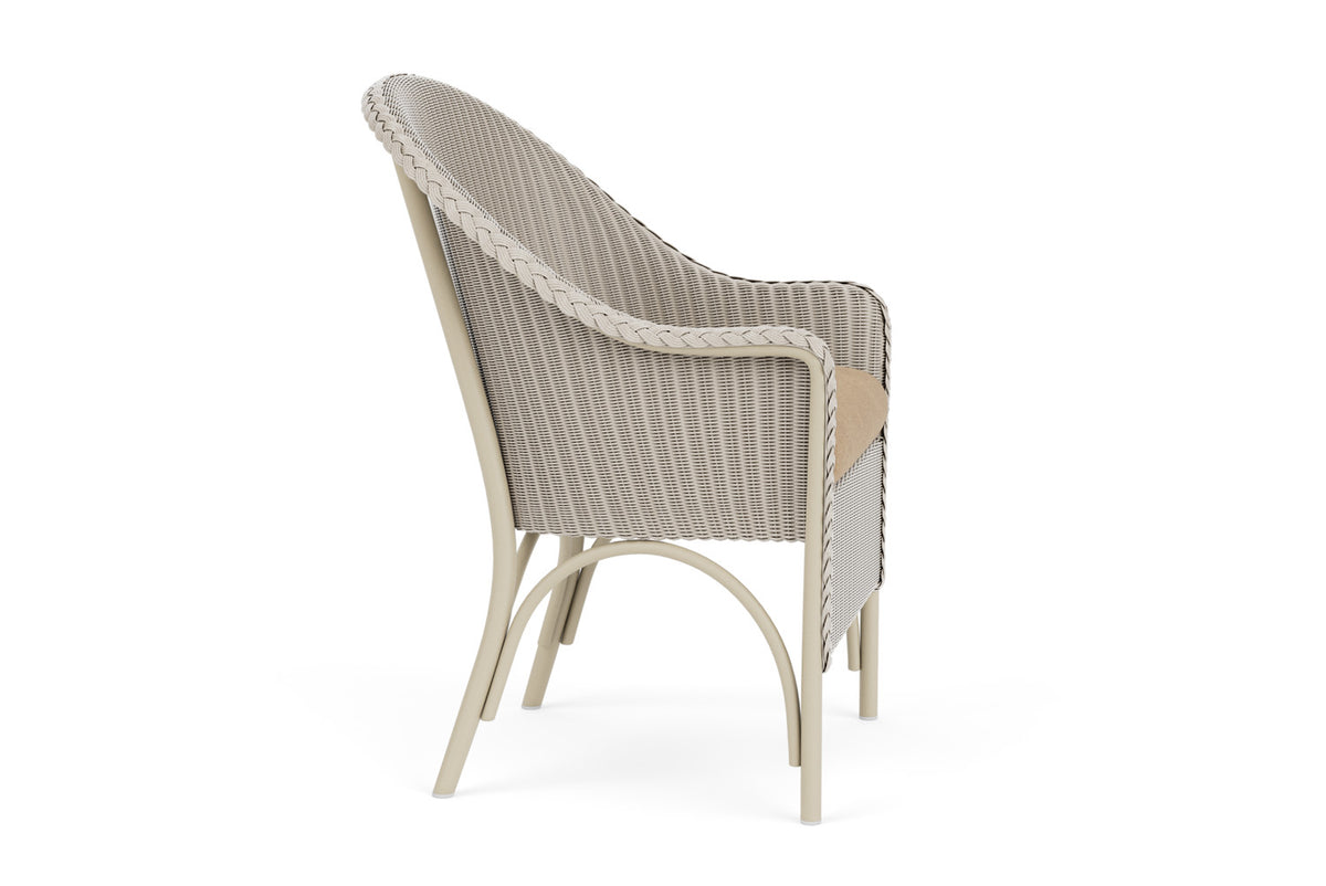 Lloyd Flanders Lloyd Loom Dining Armchair – 1x1 Weave in Linen with Hayden Sand fabric, view 4