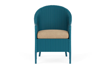 Lloyd Flanders Lloyd Loom Dining Armchair – 1x1 Weave in Peacock with Hayden Sand fabric