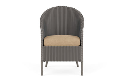 Lloyd Flanders Lloyd Loom Dining Armchair – 1x1 Weave in Pewter with Hayden Sand fabric