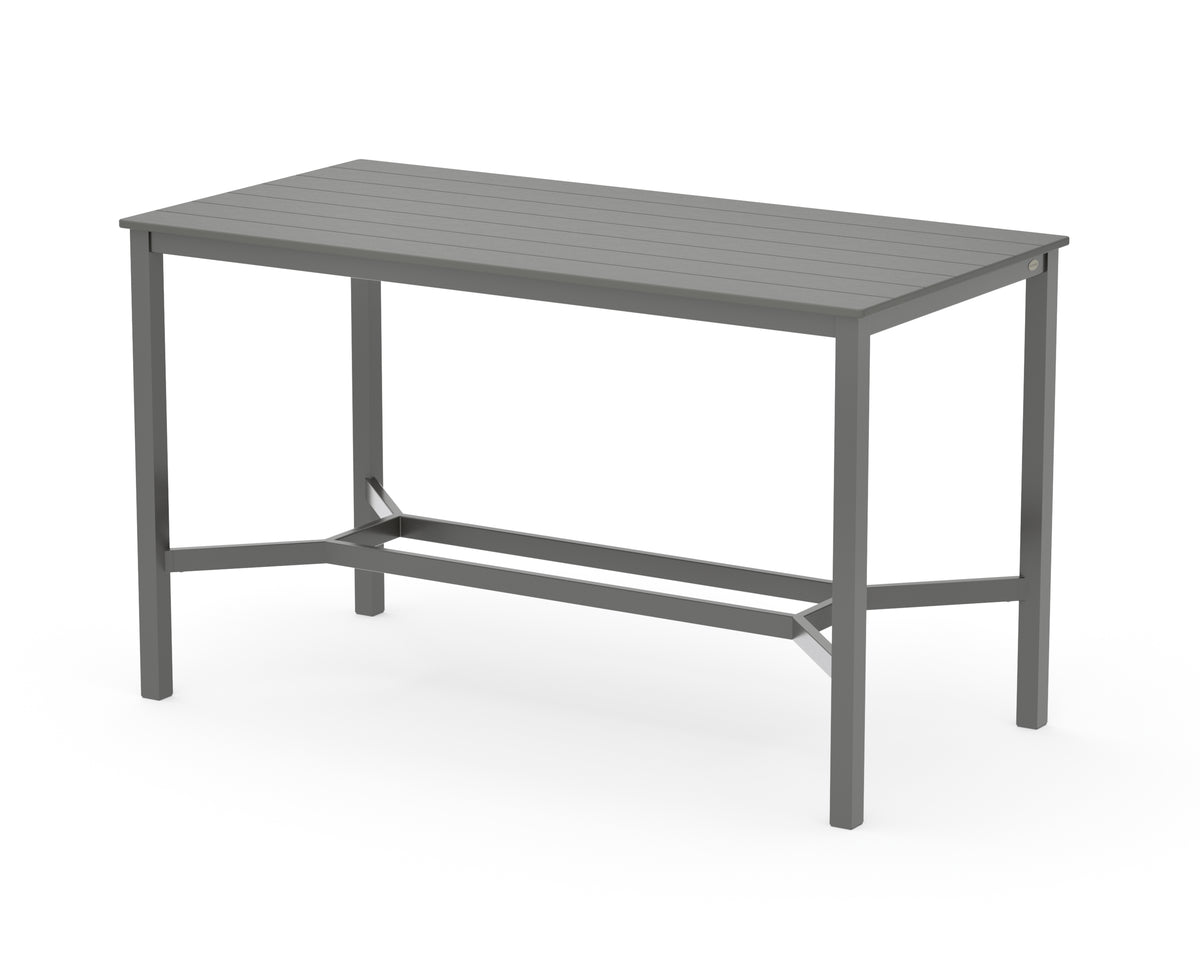 POLYWOOD Main Street 36 x 72 Bar Table in Charcoal / Slate Grey