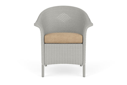 Lloyd Flanders Lloyd Loom Dining Armchair – 1x1 Weave in Platinum with Hayden Sand fabric